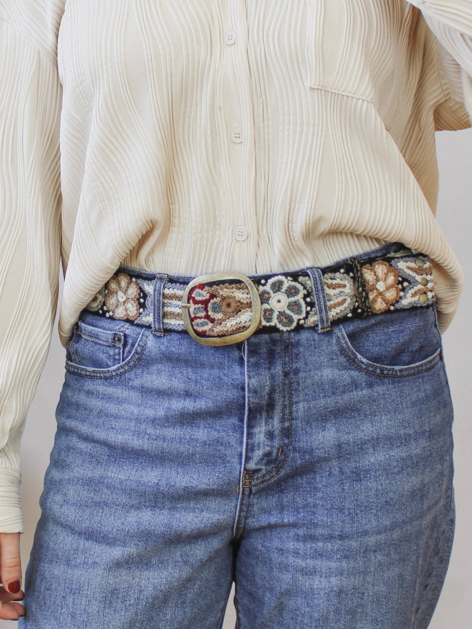 Café Embroidered Belt by Ash & Rose