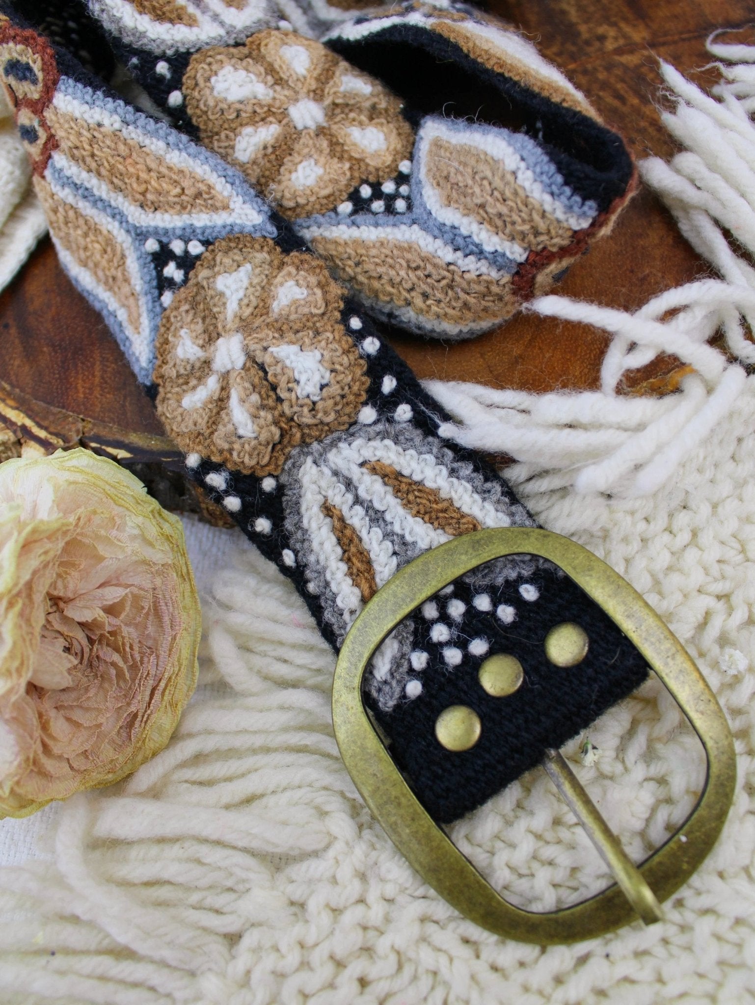 Café Embroidered Belt by Ash & Rose