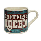Caffeine Queen Ceramic Mug | Vintage Style | Design on Both Sides | In a Gift Box by The Bullish Store