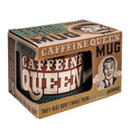 Caffeine Queen Ceramic Mug | Vintage Style | Design on Both Sides | In a Gift Box by The Bullish Store