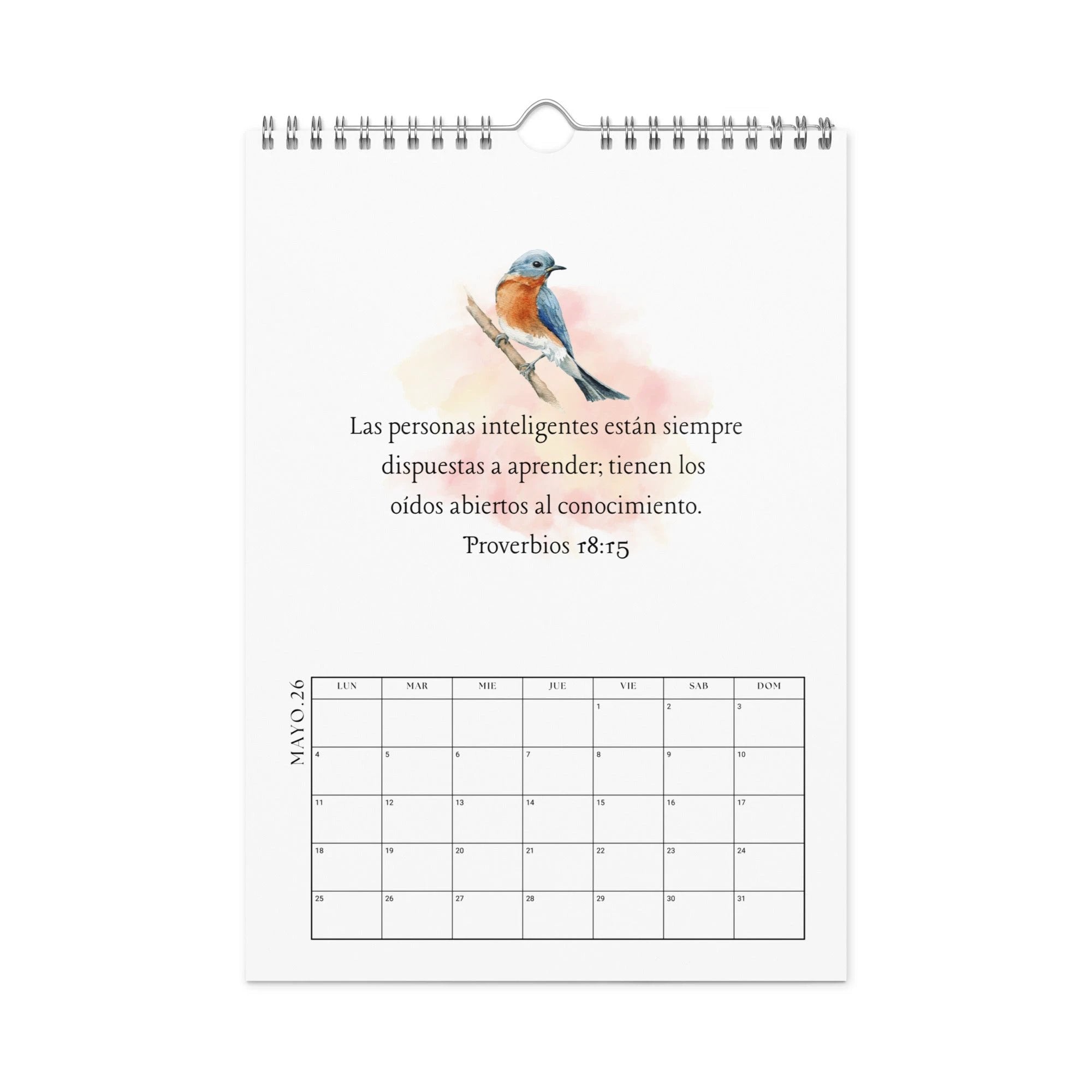 Calendario versículos de la Biblia - Wall calendar (2026) Spanish/Espanol by La Vie Bien