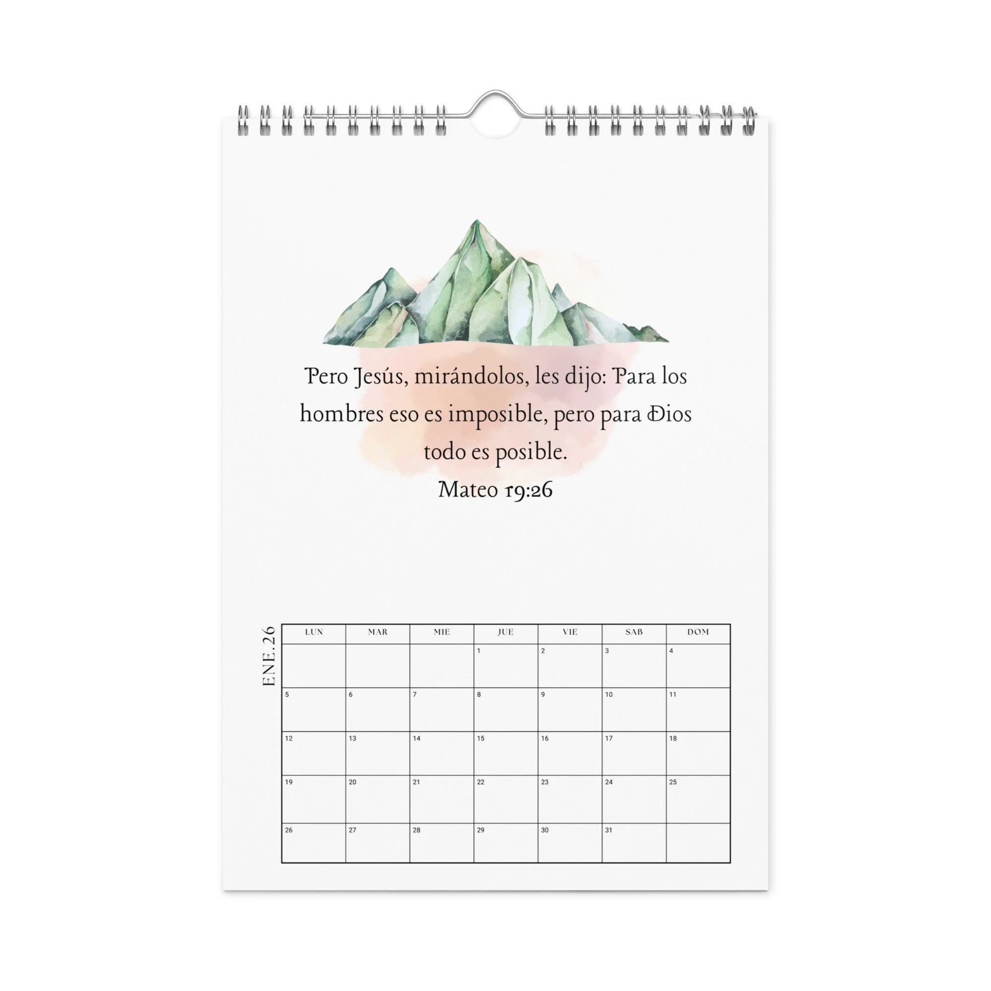 Calendario versículos de la Biblia - Wall calendar (2026) Spanish/Espanol by La Vie Bien