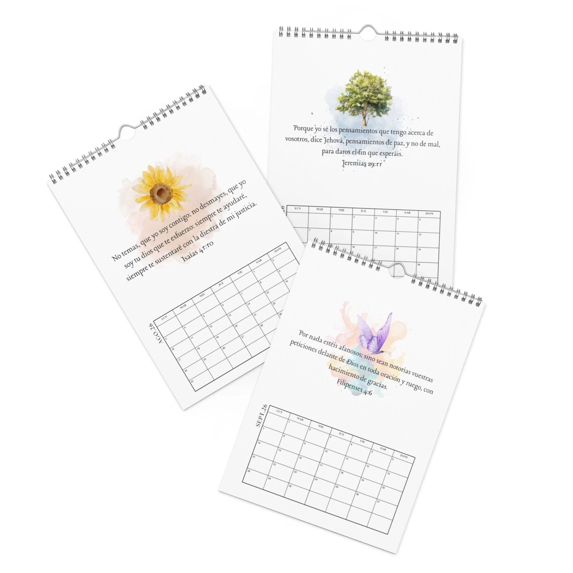 Calendario versículos de la Biblia - Wall calendar (2026) Spanish/Espanol by La Vie Bien