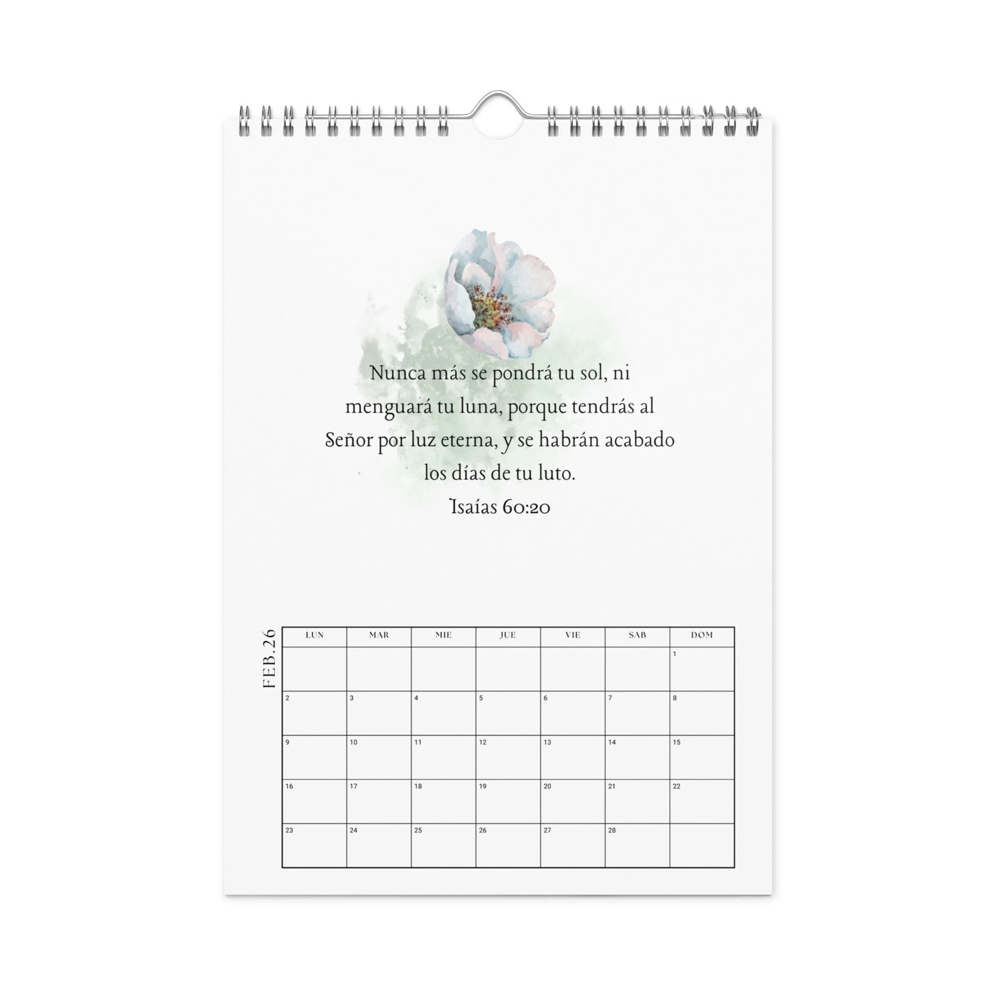 Calendario versículos de la Biblia - Wall calendar (2026) Spanish/Espanol by La Vie Bien