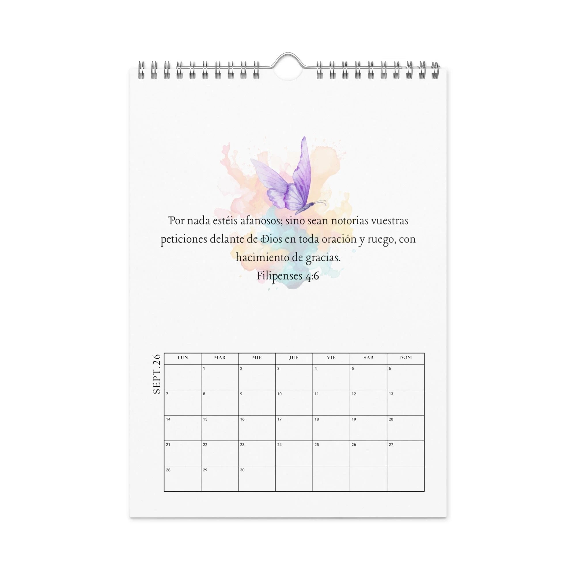 Calendario versículos de la Biblia - Wall calendar (2026) Spanish/Espanol by La Vie Bien