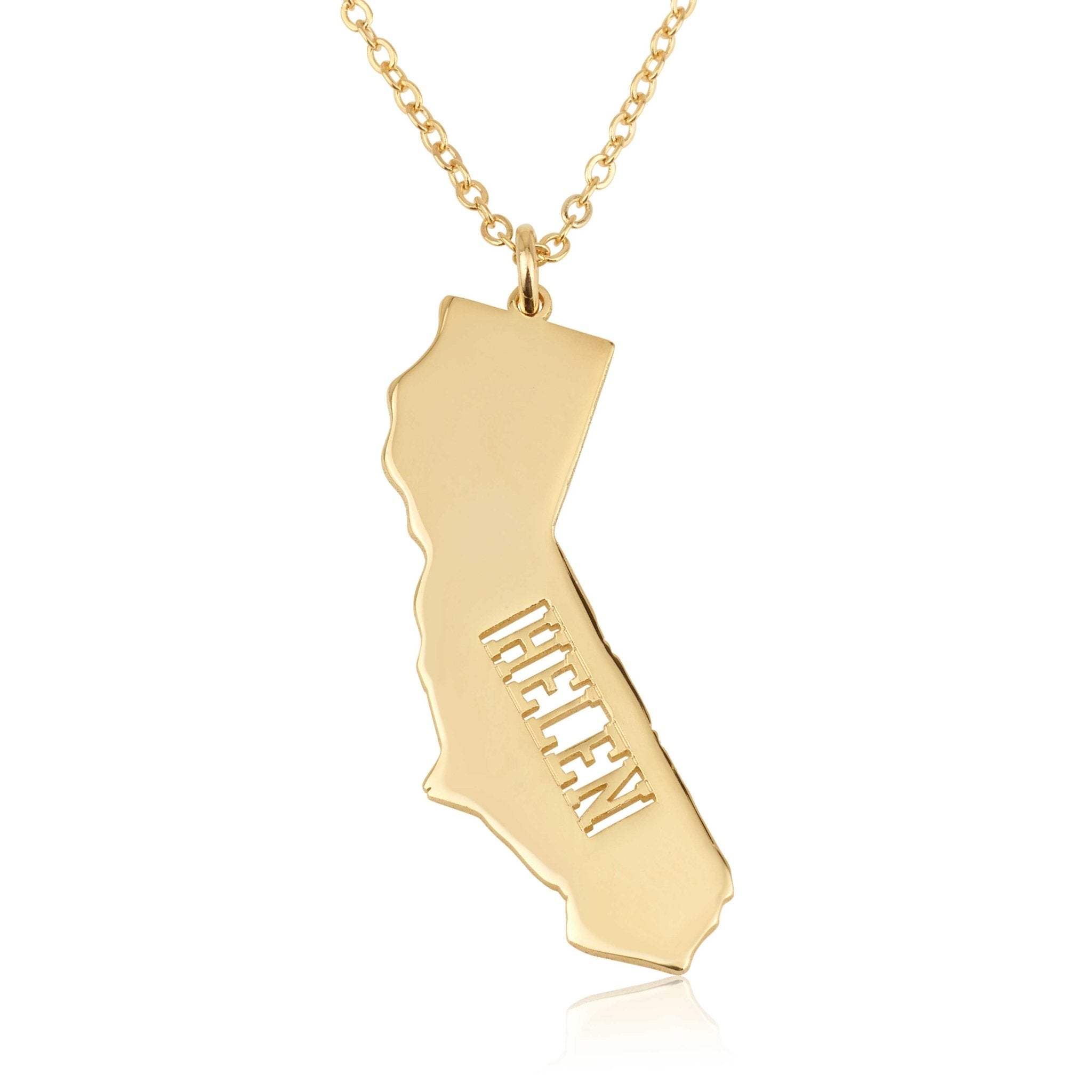 California Map Necklace With Name La Vie Bien California Map Necklace With Name
