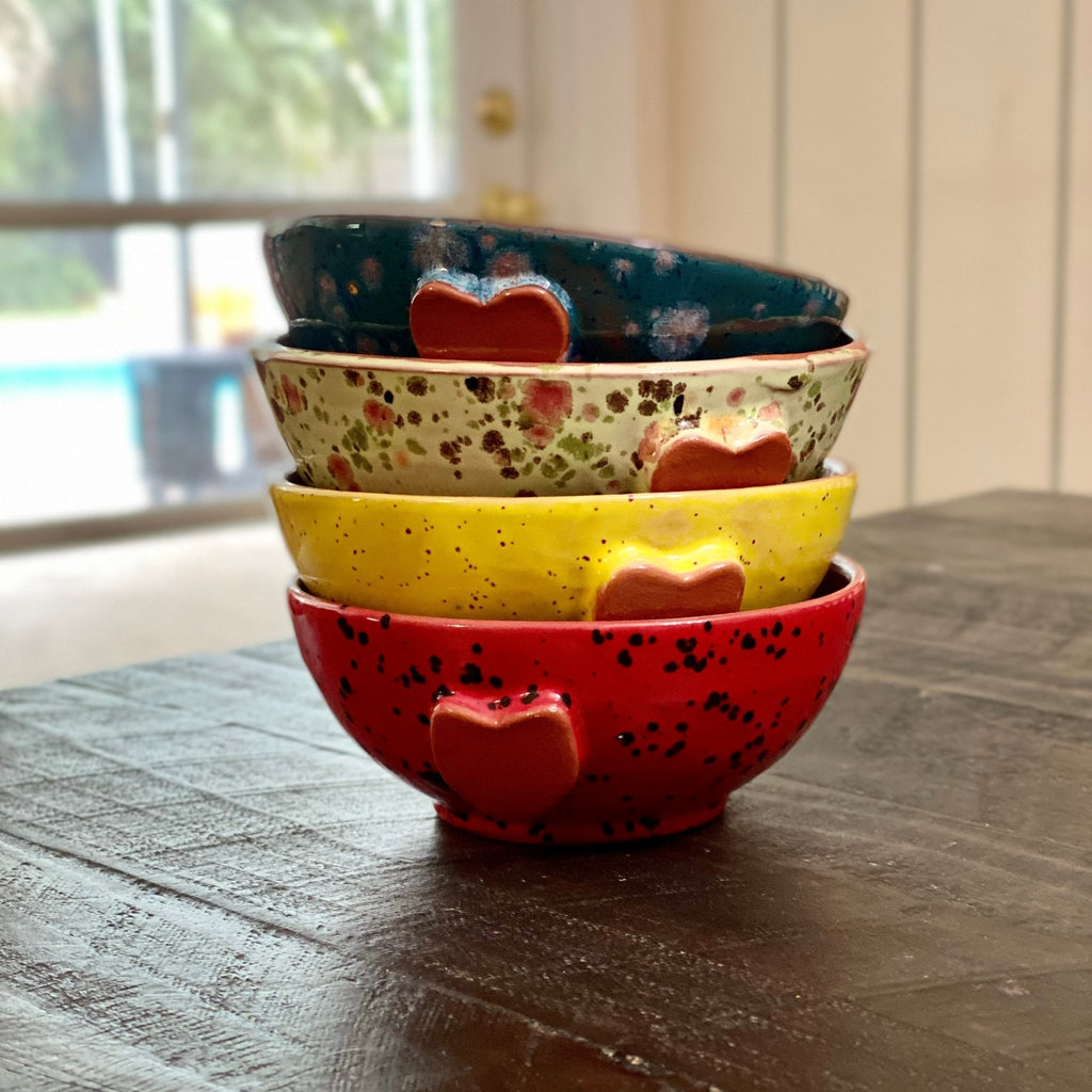 Calliope Heart Ice - Cream Bowls - Ladybug Red