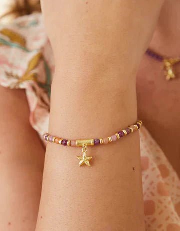 Calm Waters Stretch Bracelet – Ruby Sunstone Bracelet La Vie Bien Calm Waters Stretch Bracelet – Ruby Sunstone