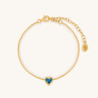 Calming Vibrations Lab Blue Opal Heart Gold Bracelet Bracelets - Womens La Vie Bien Calming Vibrations Lab Blue Opal Heart Gold Bracelet