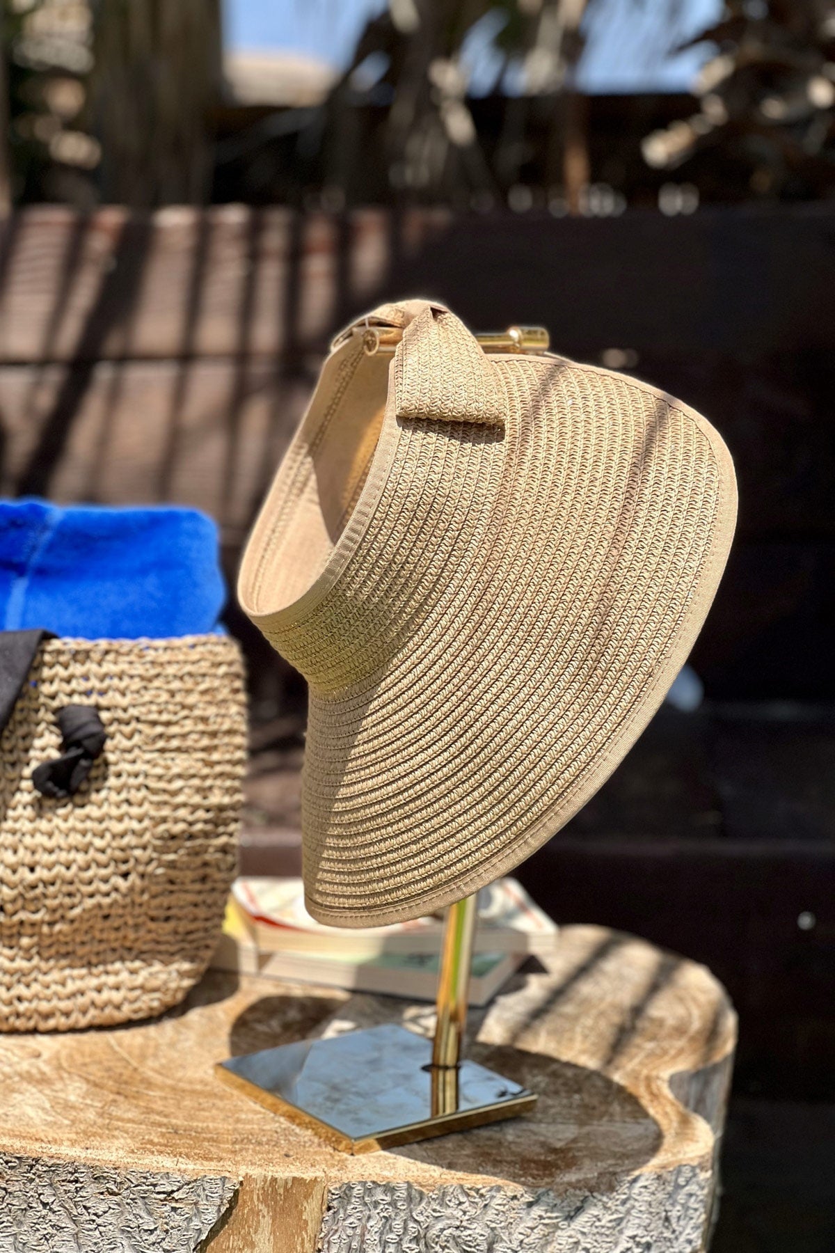 Camel Hasır Vizör Şapka 14624 Hasır Şapka La Vie Bien Camel Hasır Vizör Şapka 14624