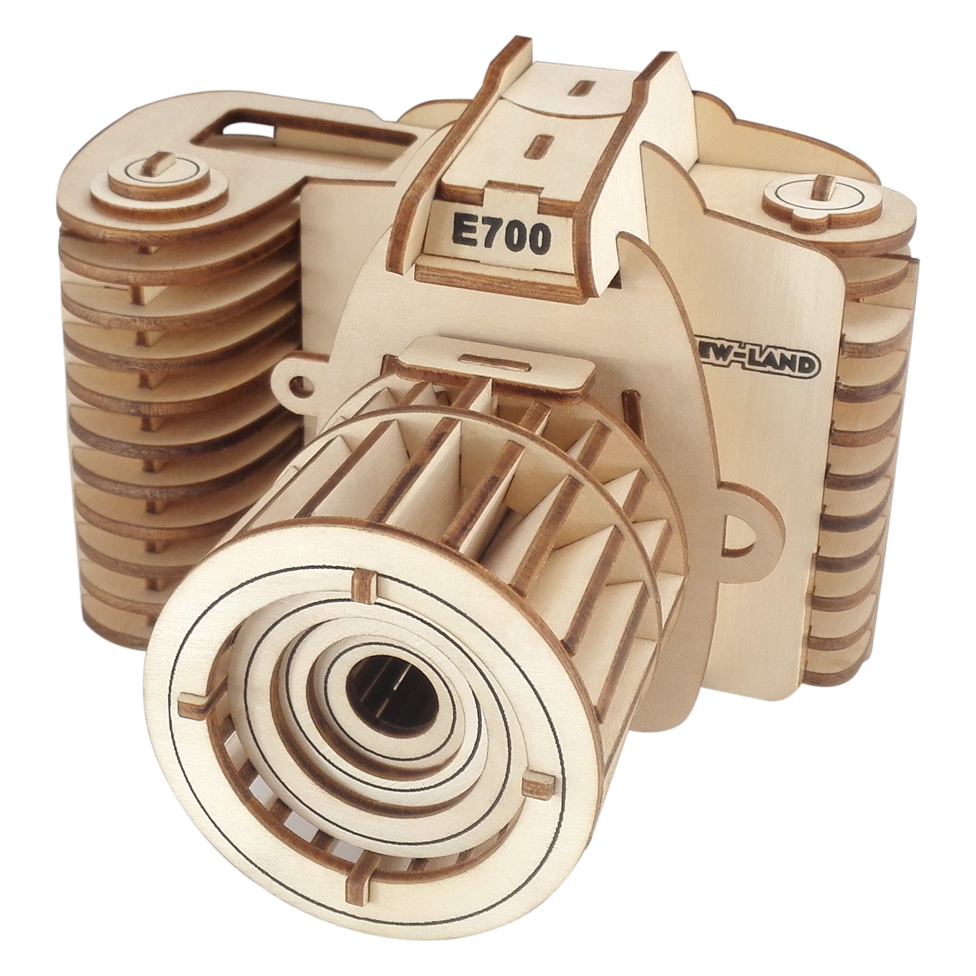 Camera Model Kit - Wooden Laser-Cut 3D Puzzle (57 Pcs) Toys > 3D Puzzles La Vie Bien Camera Model Kit - Wooden Laser-Cut 3D Puzzle (57 Pcs)