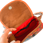 Camila Leather Huipil Crossover Purse - Guatemala Bags La Vie Bien Camila Leather Huipil Crossover Purse - Guatemala