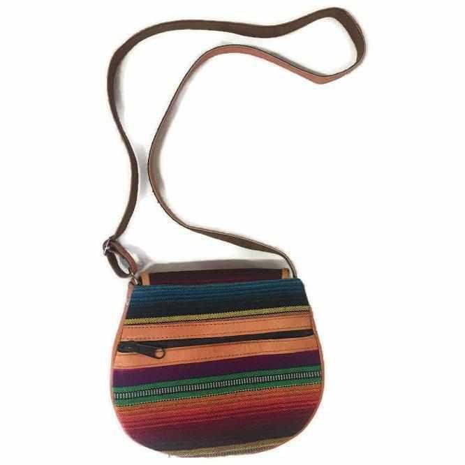 Camila Leather Huipil Crossover Purse - Guatemala Bags La Vie Bien Camila Leather Huipil Crossover Purse - Guatemala