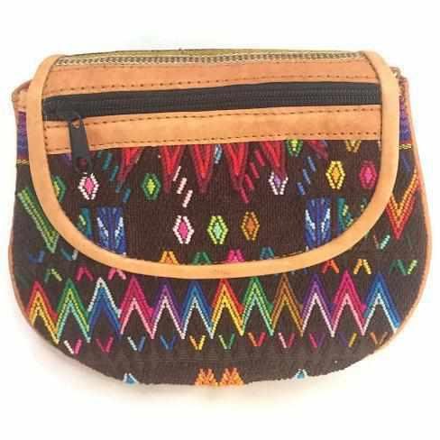 Camila Leather Huipil Crossover Purse - Guatemala Bags La Vie Bien Camila Leather Huipil Crossover Purse - Guatemala