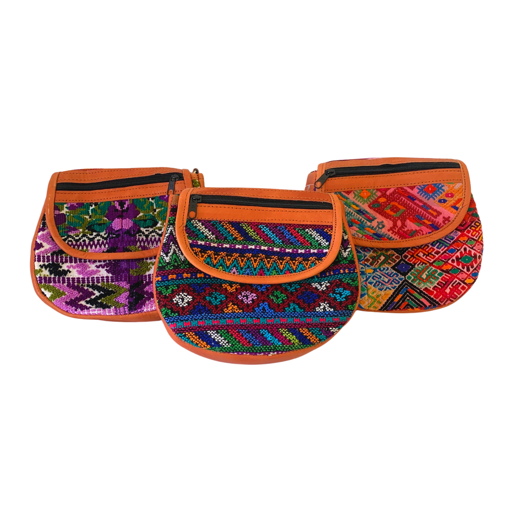 Camila Leather Huipil Crossover Purse - Guatemala Bags La Vie Bien Camila Leather Huipil Crossover Purse - Guatemala