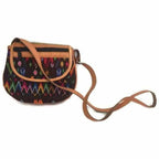 Camila Leather Huipil Crossover Purse - Guatemala Bags La Vie Bien Camila Leather Huipil Crossover Purse - Guatemala
