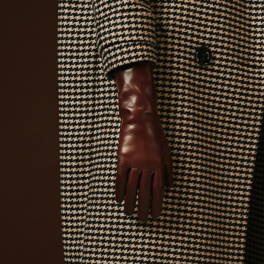 Camilla (brown) - Italian long leather winter gloves with luxurious cashmere lining opera gloves La Vie Bien Camilla (brown) - Italian long leather winter gloves with luxurious cashmere lining