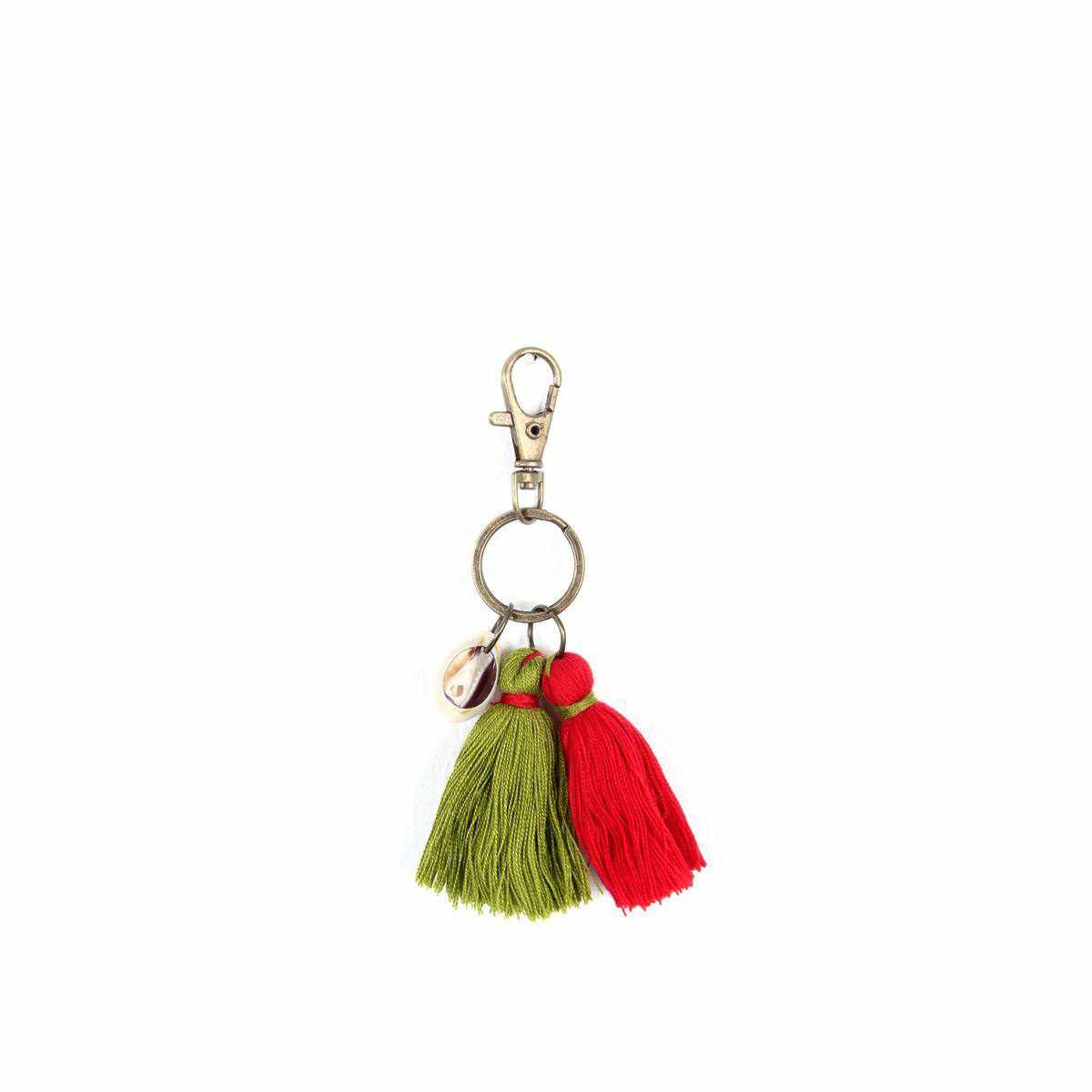 Campana Shell Tassel Zipper Pull | Handmade Keychain from Thailand Zipper Pulls La Vie Bien Campana Shell Tassel Zipper Pull | Handmade Keychain from Thailand