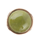Green Canadian Jade Golden Statement Ring by Barse Jewelry