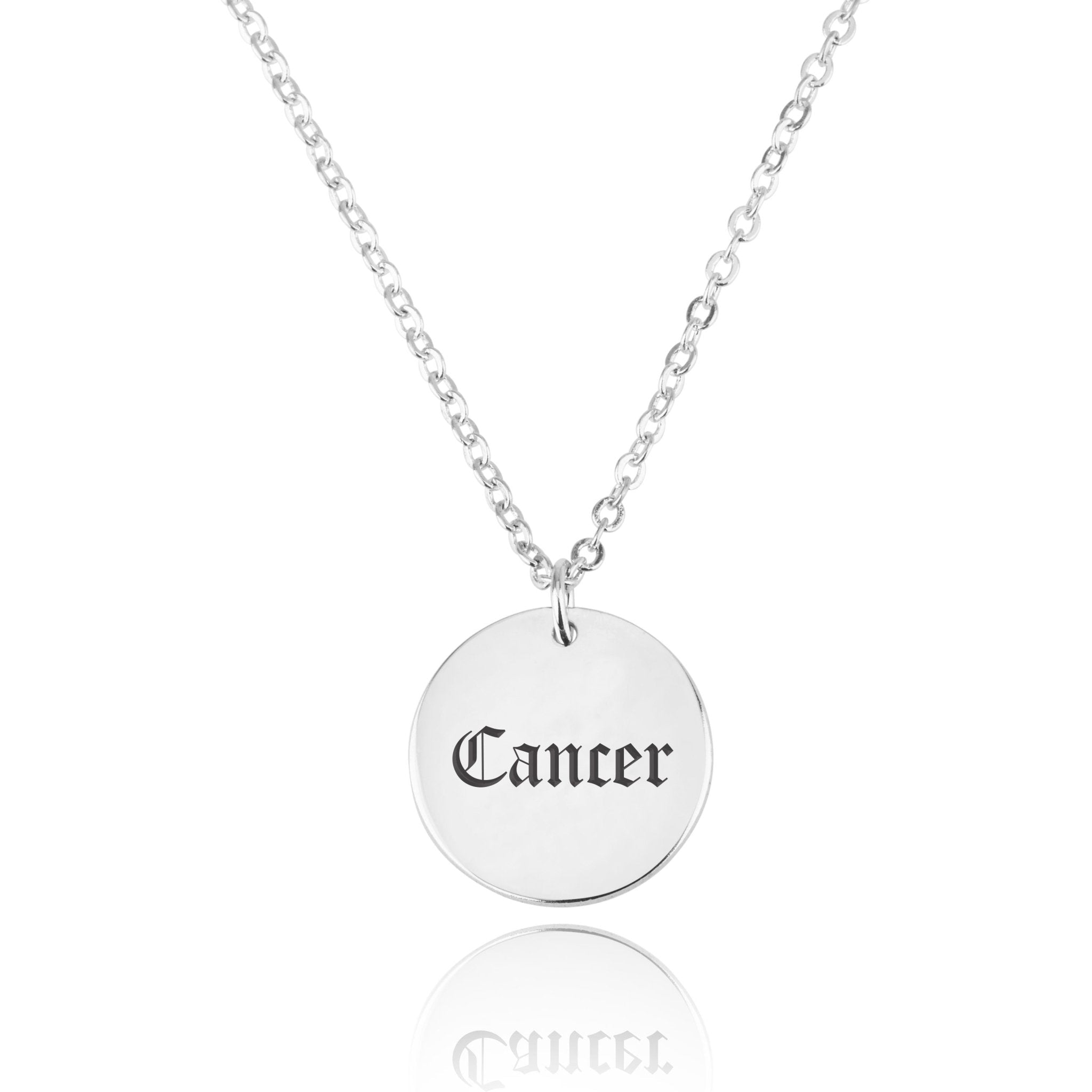Cancer Script Disk Necklace La Vie Bien Cancer Script Disk Necklace