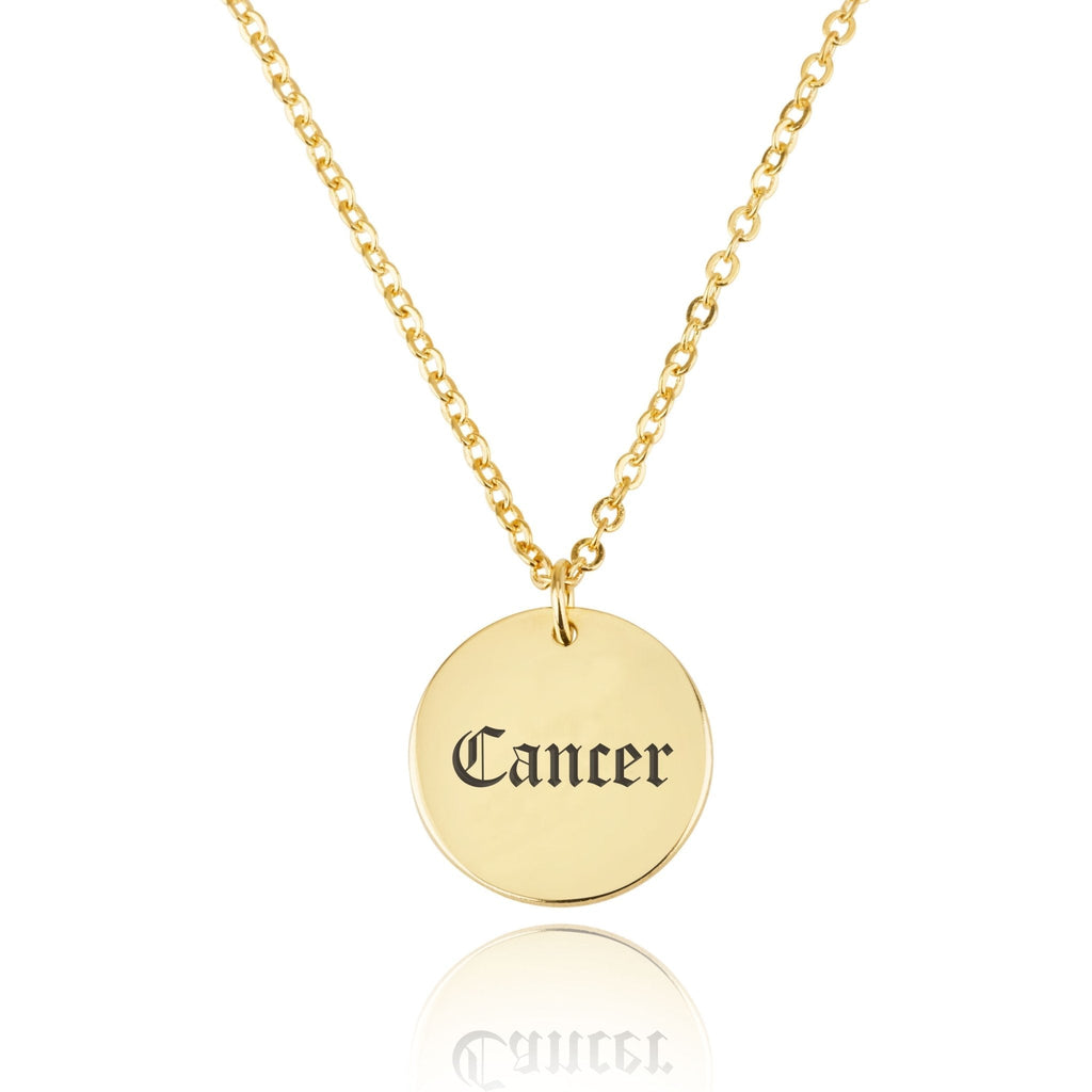 Cancer Script Disk Necklace La Vie Bien Cancer Script Disk Necklace