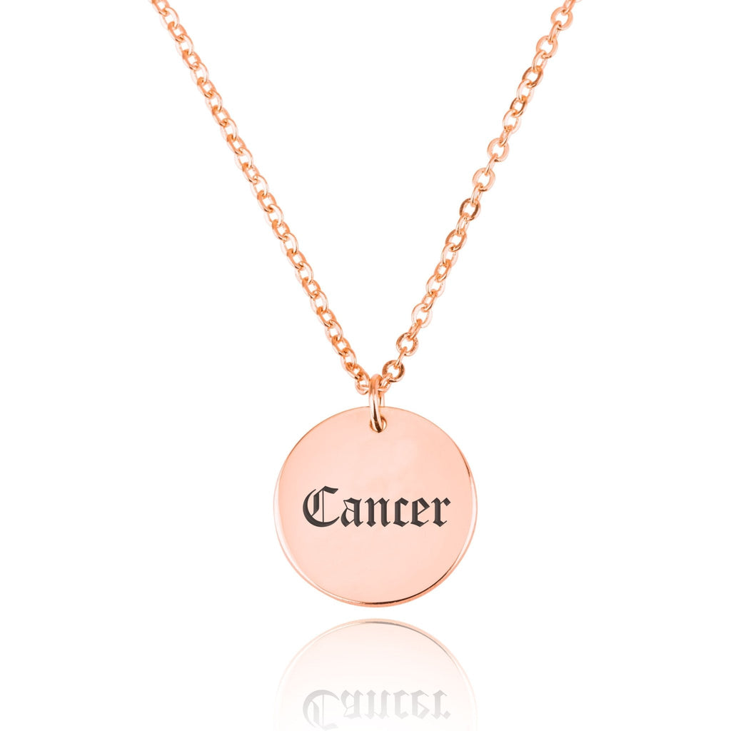 Cancer Script Disk Necklace La Vie Bien Cancer Script Disk Necklace