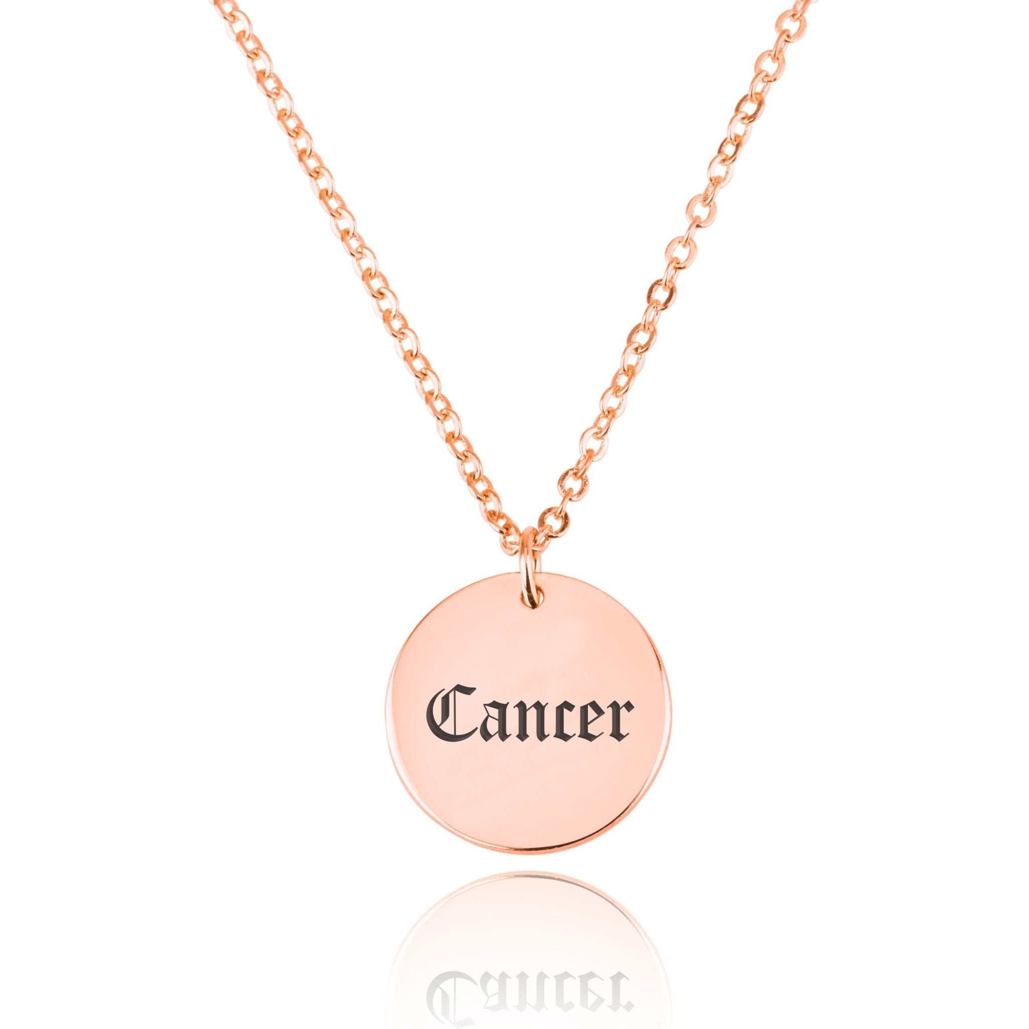 Cancer Script Disk Necklace La Vie Bien Cancer Script Disk Necklace