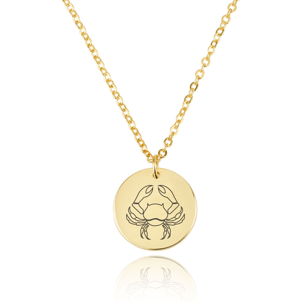 Cancer Zodiac Disk Necklace La Vie Bien Cancer Zodiac Disk Necklace