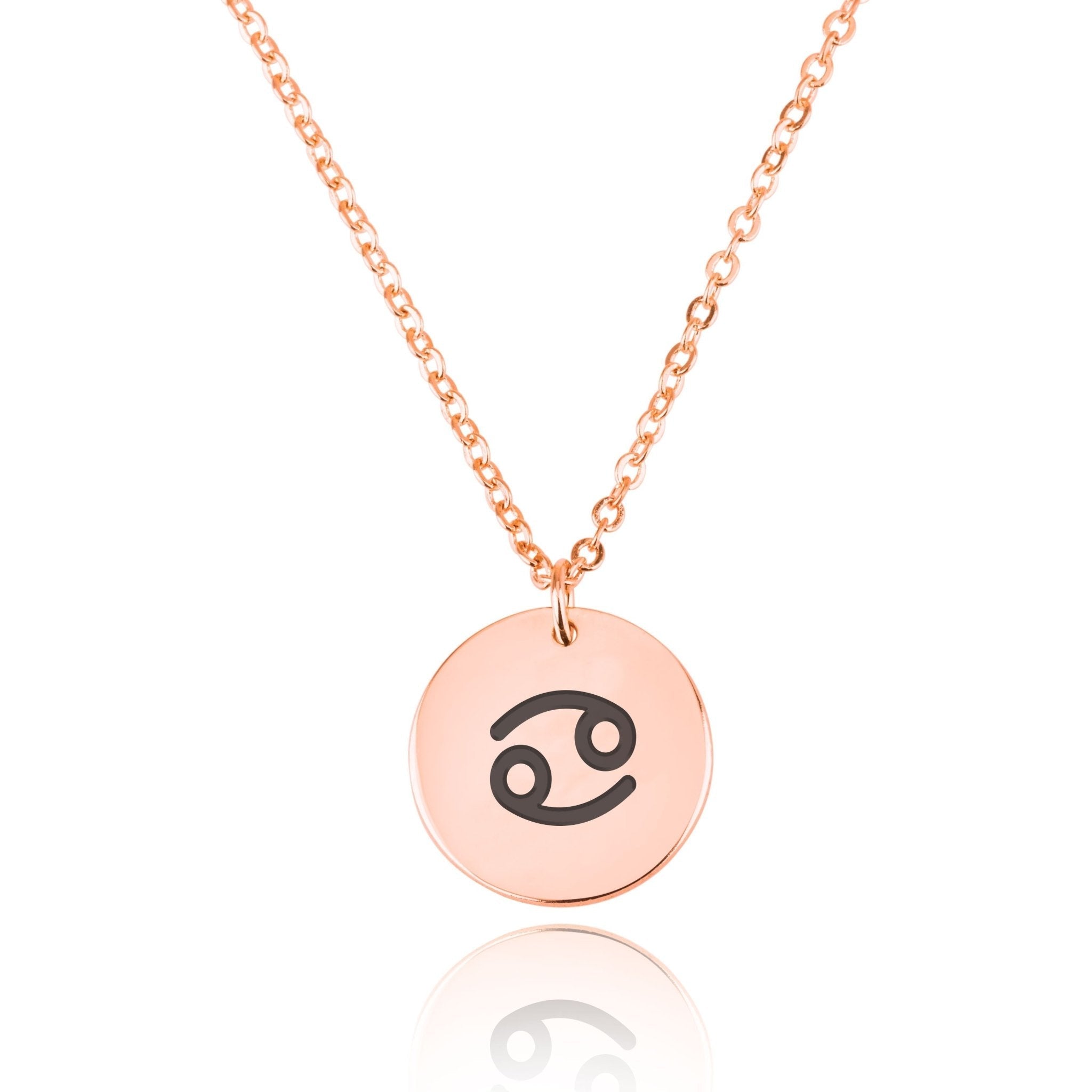 Cancer Zodiac Sign Disk Necklace La Vie Bien Cancer Zodiac Sign Disk Necklace