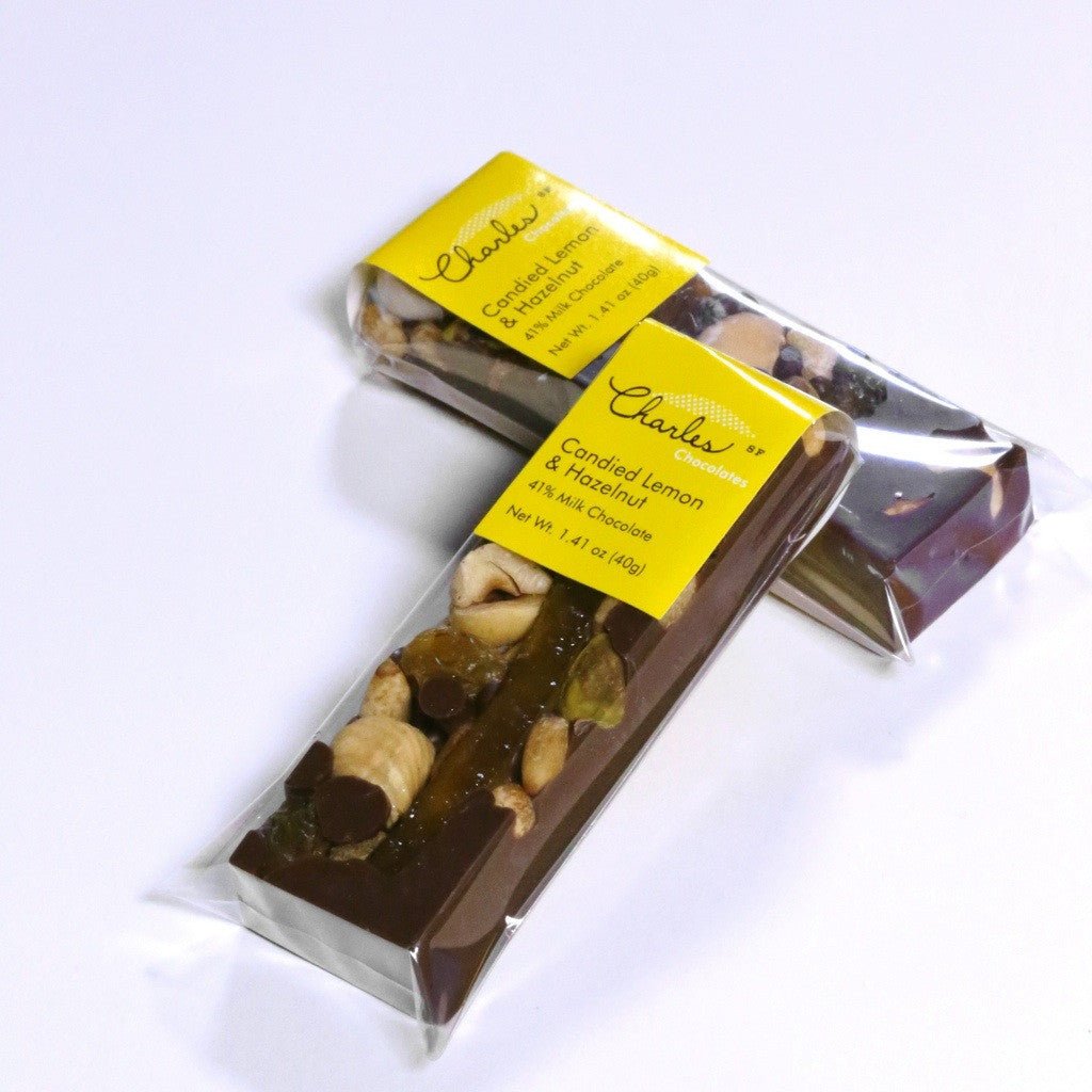 Candied Lemon & Hazelnut Bar, Milk Chocolate Bars La Vie Bien Candied Lemon & Hazelnut Bar, Milk Chocolate