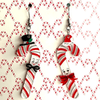 Candy Cane Couple Earrings by 50's Vintage Dame x Lipstick & Chrome Earrings La Vie Bien Candy Cane Couple Earrings by 50's Vintage Dame x Lipstick & Chrome