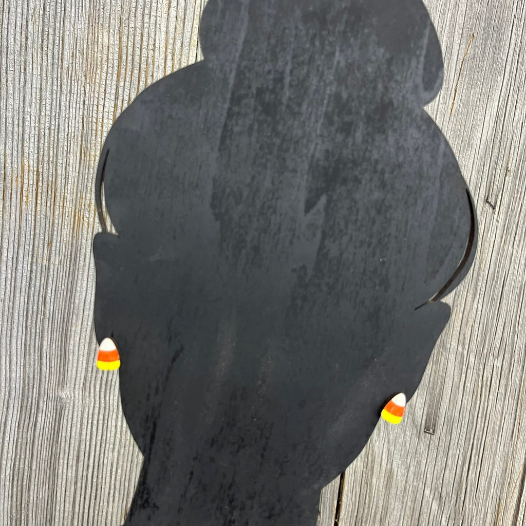Candy Corn Earrings - Wood Stud Earrings