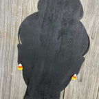 Candy Corn Earrings - Wood Stud Earrings