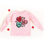 Candy Hearts Long Sleeve toddler and youth tee shirt, Valentine's Day collection by Benny and Ray Apparel