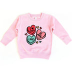 Candy Hearts toddler and youth Sweatshirt, Valentine's Day collection by Benny and Ray Apparel