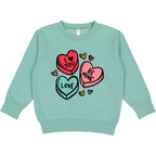 Candy Hearts toddler and youth Sweatshirt, Valentine's Day collection by Benny and Ray Apparel