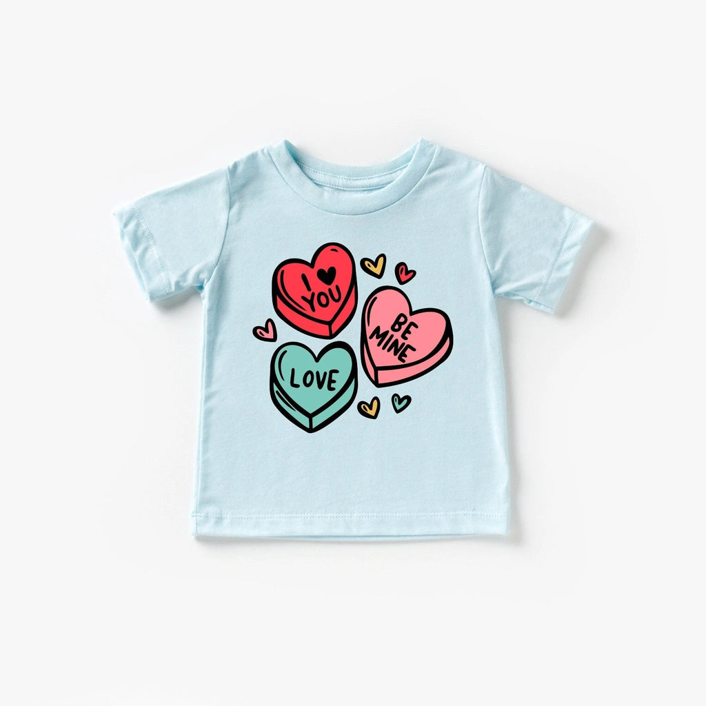 Candy Hearts toddler and youth tee shirt, Valentine's Day collection by Benny and Ray Apparel