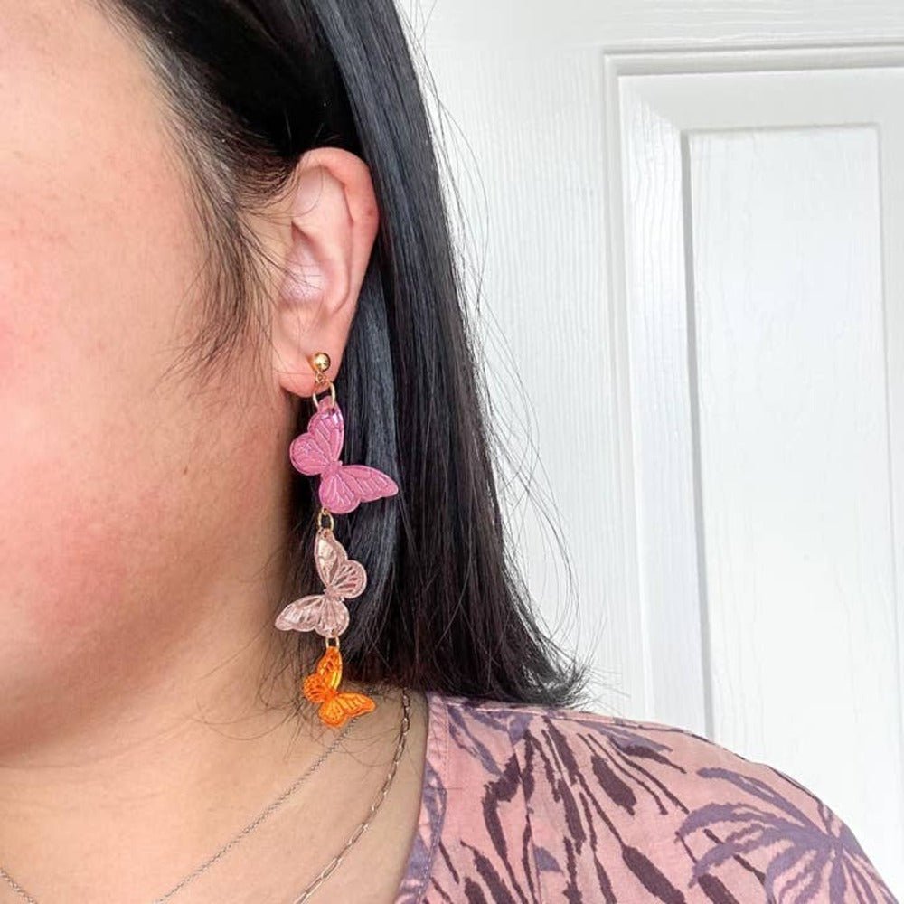 Candy Kaleidoscope Butterfly Acrylic Earrings Earrings and Accessories La Vie Bien Candy Kaleidoscope Butterfly Acrylic Earrings
