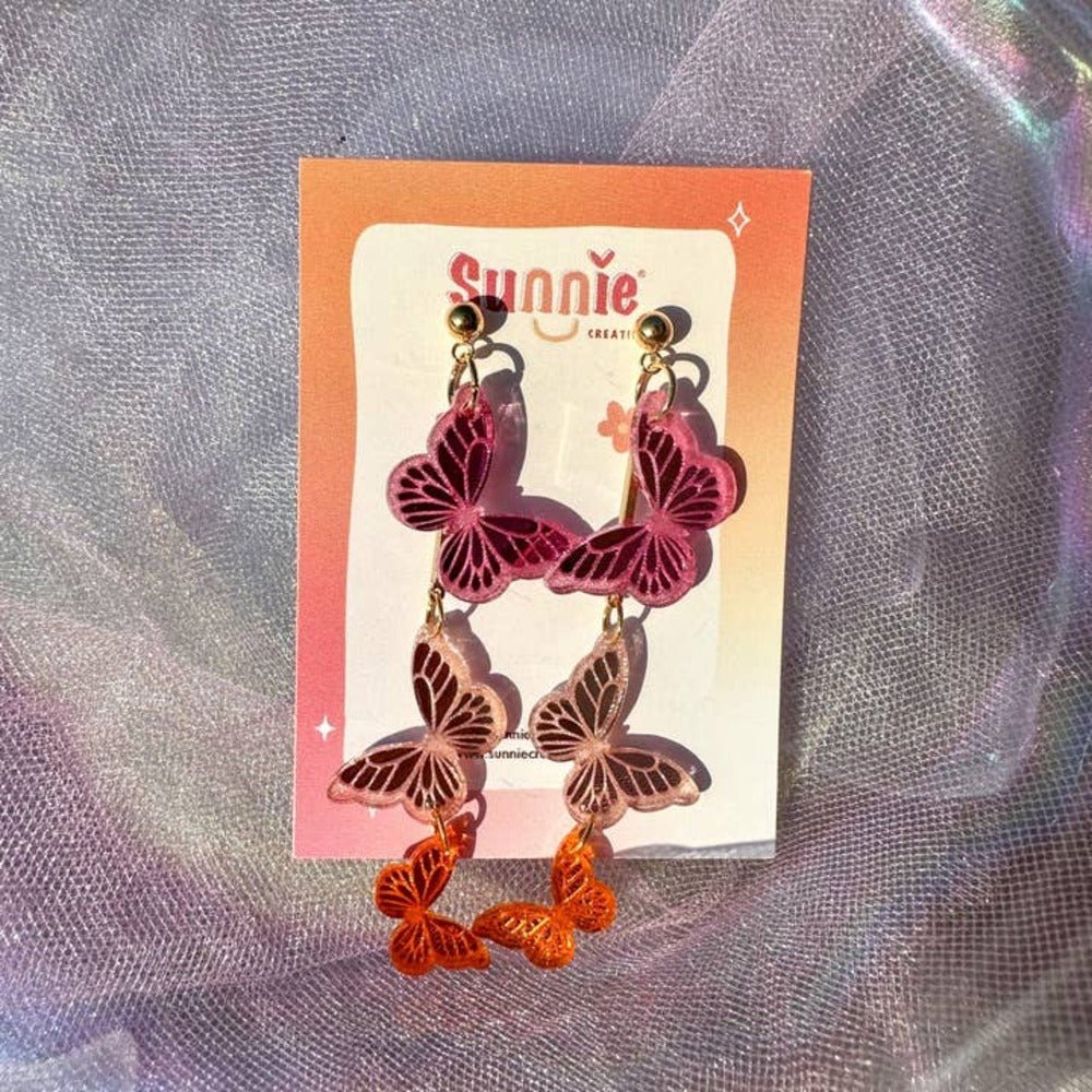 Candy Kaleidoscope Butterfly Acrylic Earrings Earrings and Accessories La Vie Bien Candy Kaleidoscope Butterfly Acrylic Earrings