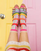 Candy Stripe Ruffle Crew Sock by Sock Candy