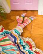 Candy Stripe Ruffle Crew Sock by Sock Candy