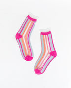 Candy Stripe Ruffle Crew Sock by Sock Candy