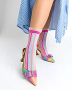 Candy Stripe Ruffle Crew Sock by Sock Candy