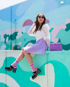 Candy Stripe Ruffle Crew Sock by Sock Candy