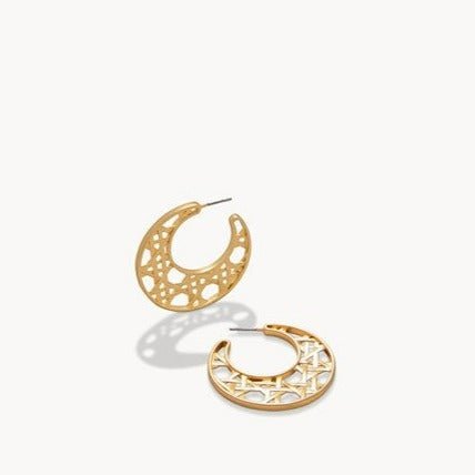 Cane Hoop Earrings - Gold Jewelry La Vie Bien Cane Hoop Earrings - Gold