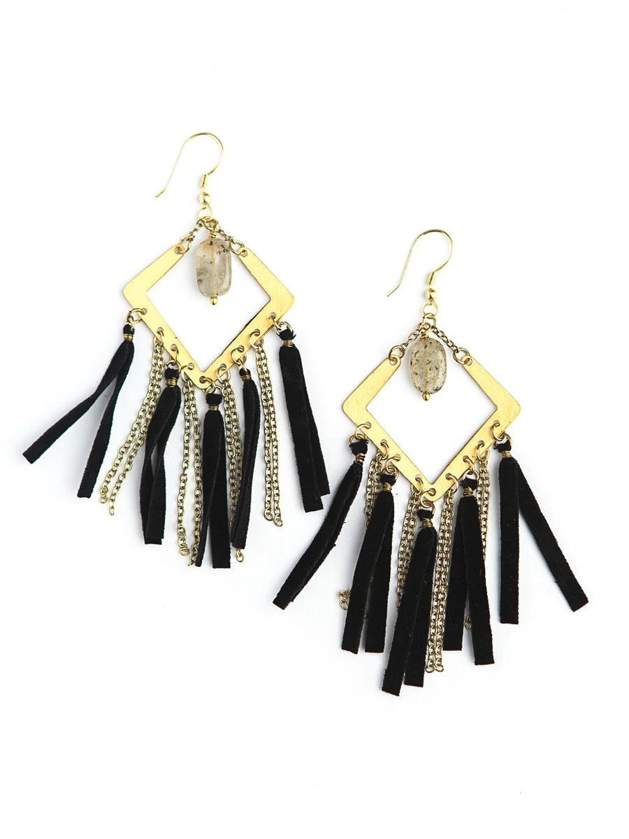 Cape Fringe Earrings by Fair Anita