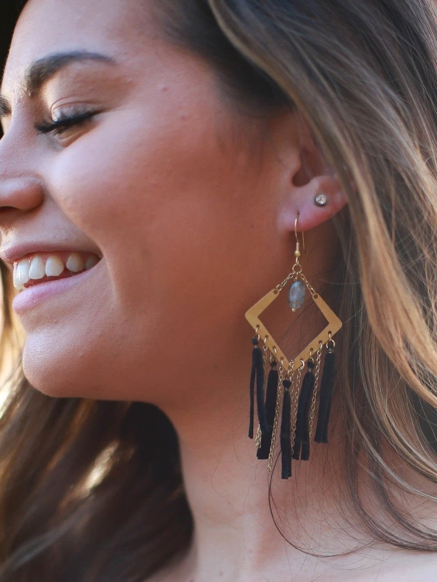 Cape Fringe Earrings by Fair Anita