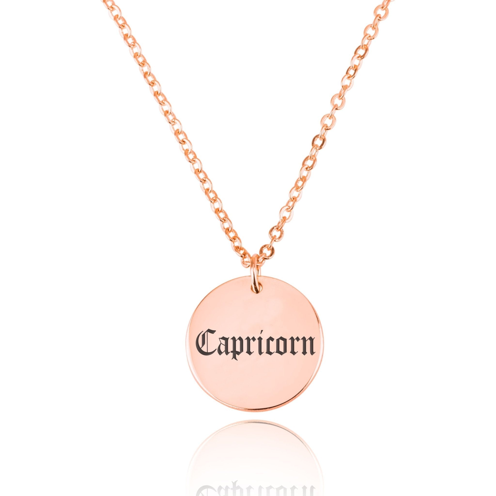 Capricorn Script Disk Necklace La Vie Bien Capricorn Script Disk Necklace