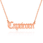 Capricorn Script Necklace