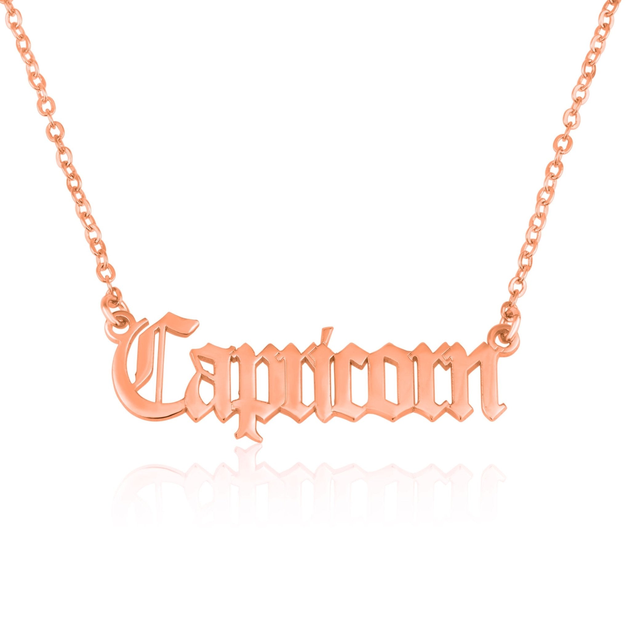 Capricorn Script Necklace